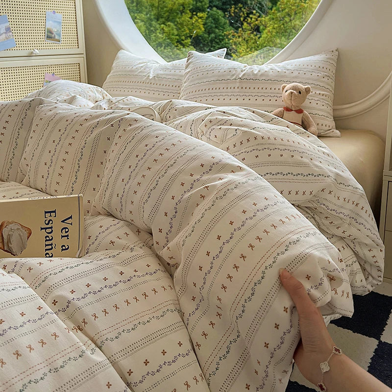Floral Style Duvet Cover Soft Quilt Cover Single/Double/Queen Size Comforter Covers Girls Room Bedding (Pillowcase Need Order) Pi-Mart
