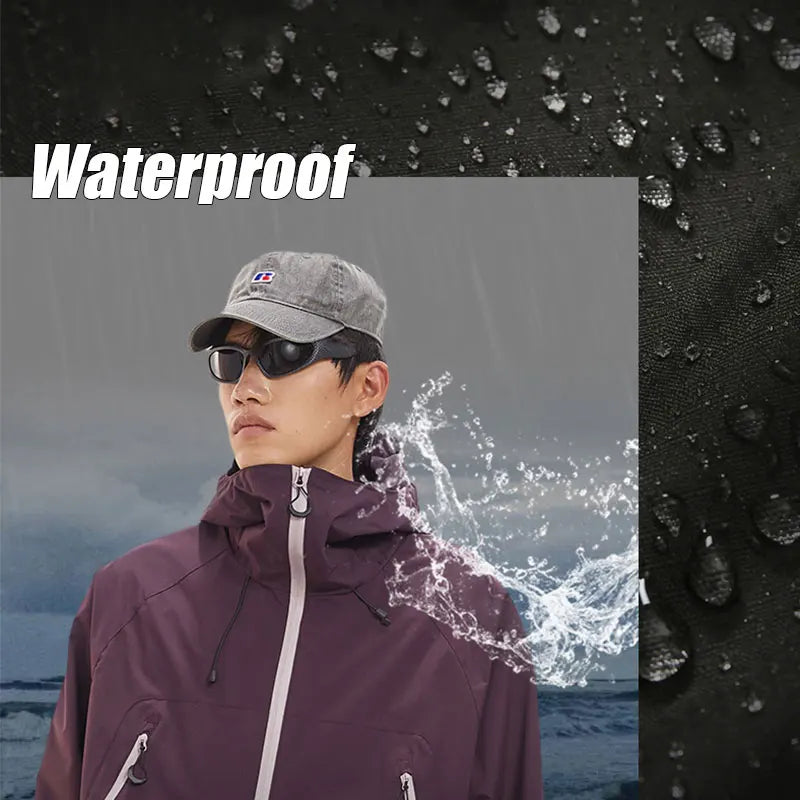 New Men Waterproof Hiking Jacket Women Windproof Sports Coat High Quality Hooded Jacket Outdoor Ride Climbing Running Jacket LadyShow.Store