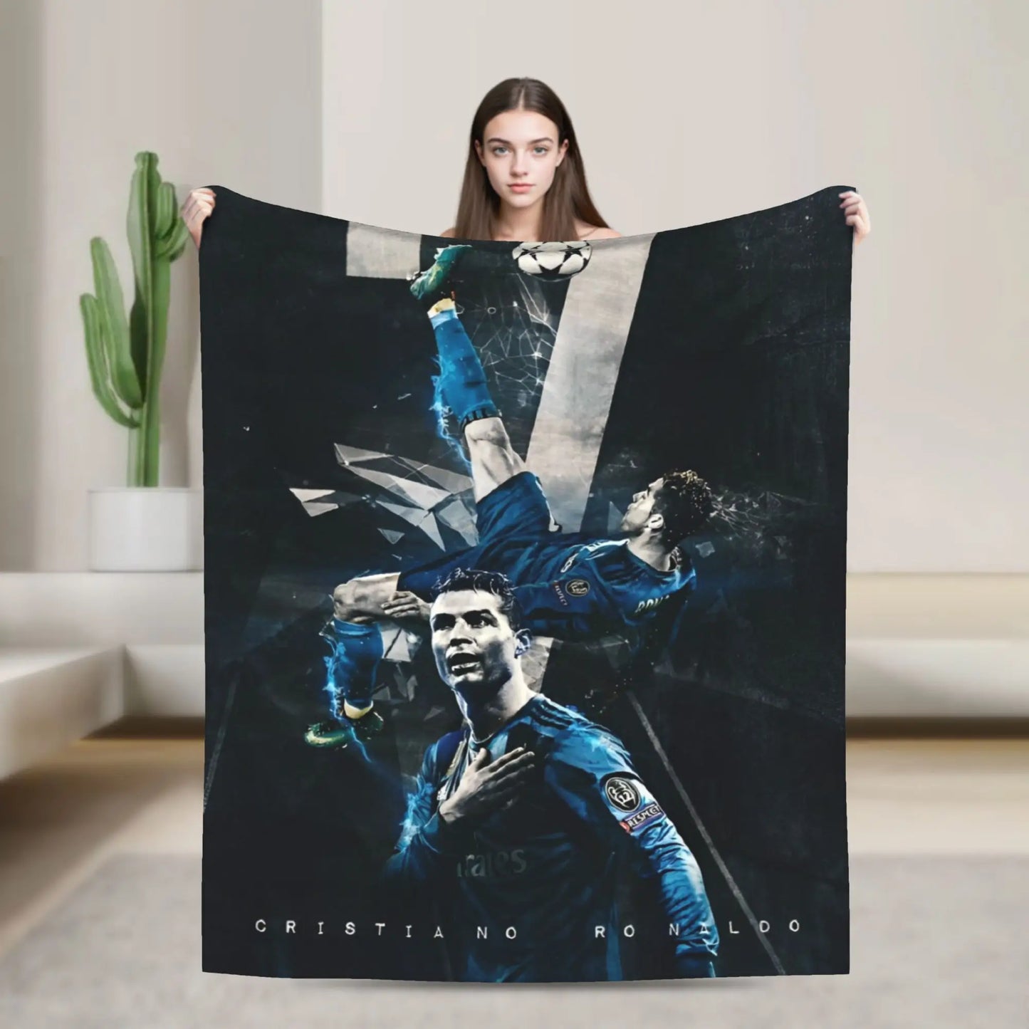 CR7  Football Soccer Blanket Ronaldos Flannel Funny Warm Throw Blanket for Bedding Lounge Decoration Pi-Mart
