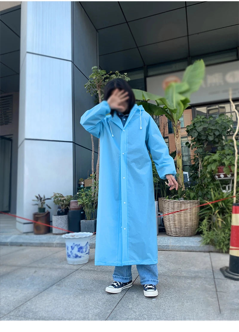 Raincoat Women Men Impermeable Thickened Waterproof Raincoat Tourism Outdoor Hiking Rain Poncho Raincoat Hooded Rain Coat Pi-Mart