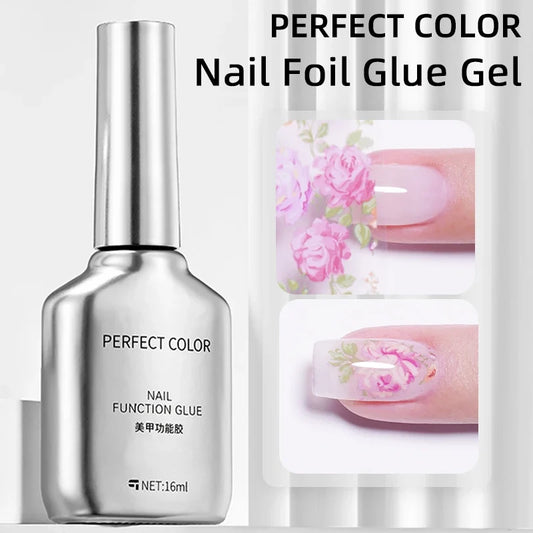 PERPECT COLOR Nail Foil Glue Gel 16ML Foil Transfer Gel for Nails Stickers Transfer Nail Art Gel Nail Polish Manicure DIY Tri Light Beauty
