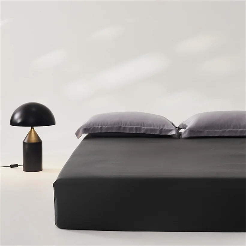 3pcs Set 100% Mulberry Silk Bed Sheet Set with 1pc Fitted Sheet and 2pcs Pillowcase Mattress Cover for Double King Queen Size LadyShow.Store