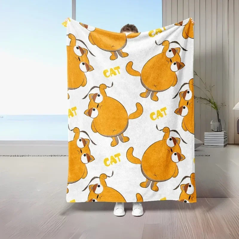 1PC Throw Cute Animals theme Cats Dogs Lover Flannel Blanket Gifts Soft Warm thin Blankets for Sofa Bed Car Camping all season Pi-Mart