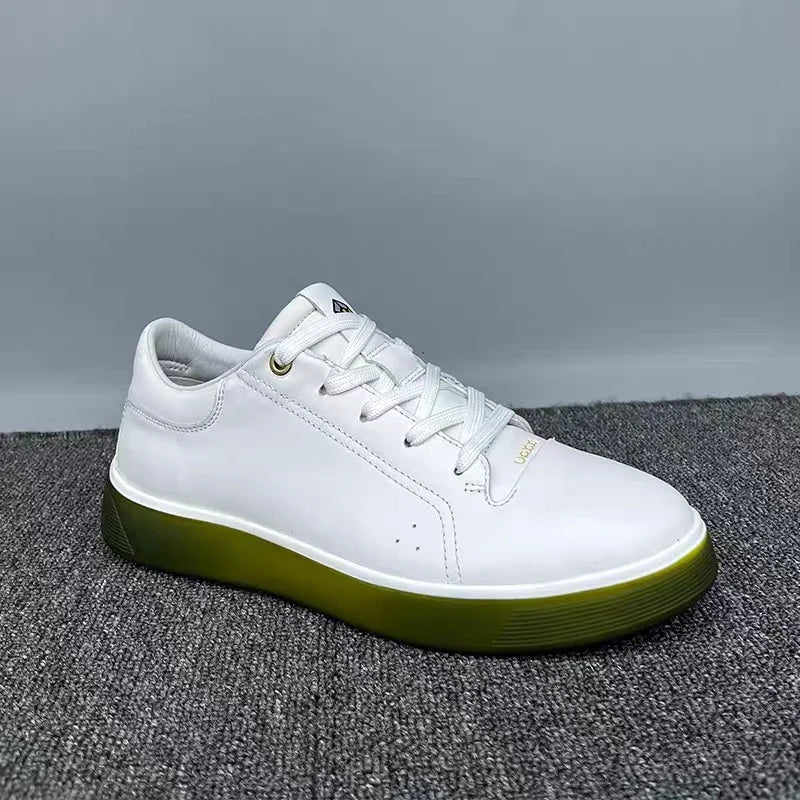 Fashion Genuine Leather Men Sneakers Breathable Comfort Classic Casual Shoes Mens Outdoor Walking Shoes Couple Footwear Pi-Mart