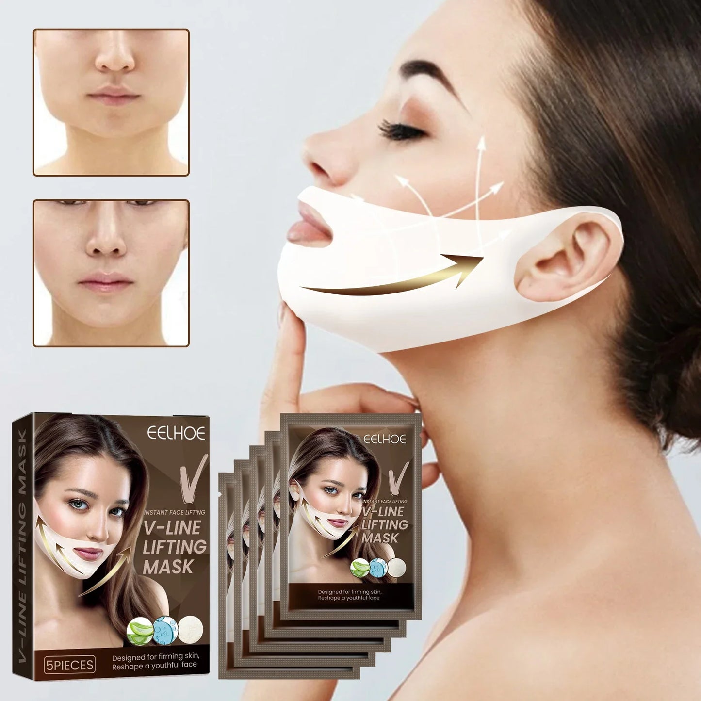 V-Shape Firming Face-lift Slimming Mask Removal Masseter Muscle Double Chin Face Fat Burning Anti-aging Beauty Products New Tri Light Beauty