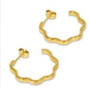 Hoop Earrings for Women Trendy Golden Stainless Steel Earring Jewelry New Pi-Mart