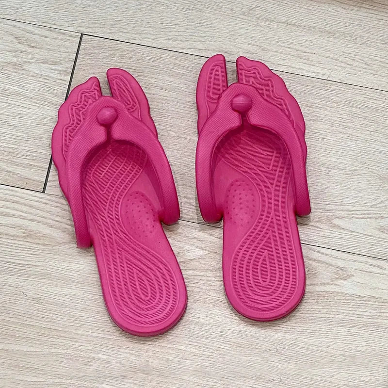 New Summer Folding Flip-Flops Business Trips Travel Portable Lightweight EVA Slippers Soft Bottom Beach Couple Slide Sandals LadyShow.Store