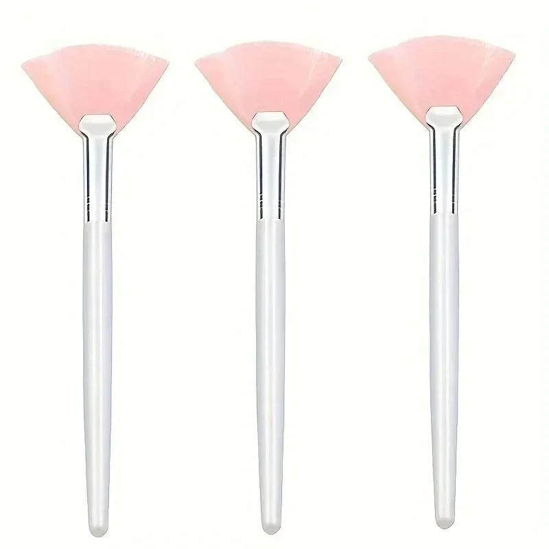 3/6/12 Pieces Facial Fan Mask Brushes Soft Mask Brush Applicator Esthetician Facial Mask Brushes For Women Girls Cosmetic Tools Tri Light Beauty