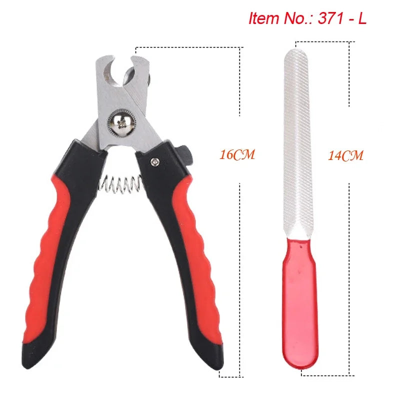 Pet Nail Clippers with Sickle Large Dog Nail Clippers Nail Clippers Multifunctional Teddy Cat Stainless Steel Grooming Scissors Pi-Mart