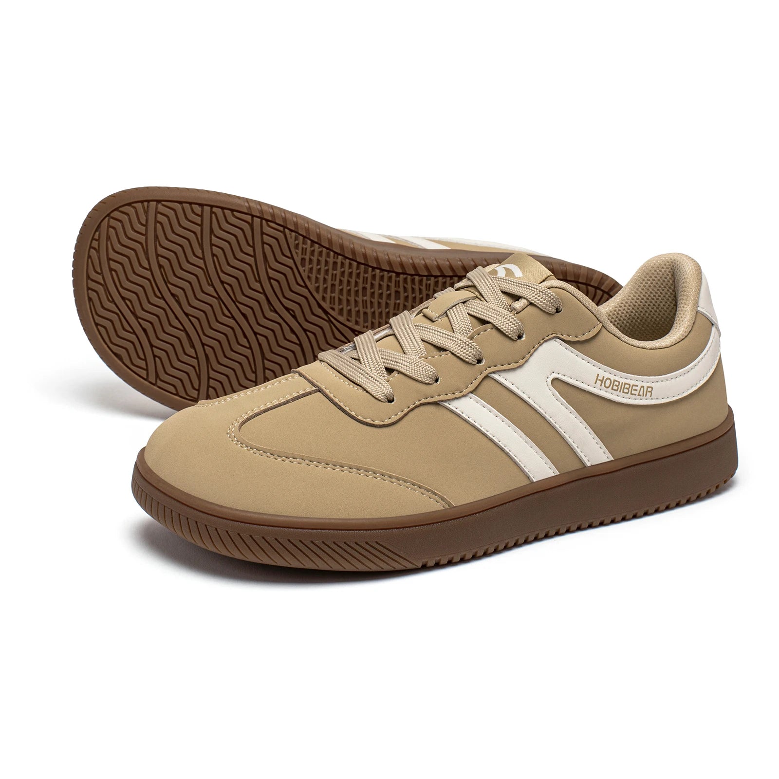 HOBIBEAR Unisex Wide Toe Shoes Artificial Leather Sneakers Casual Lace Up Retro Fashion Shoes for Women Men Pi-Mart