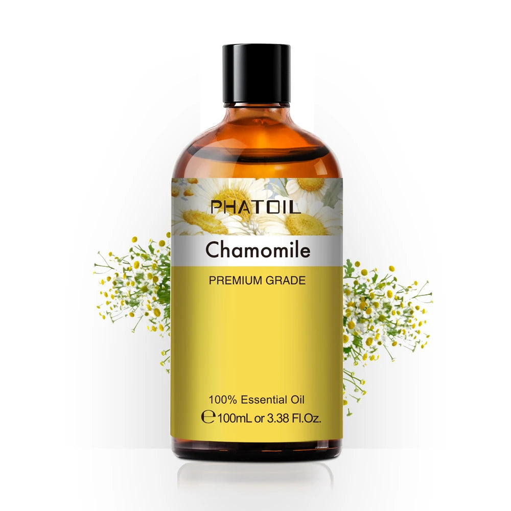 100ML Pure Natural Essential Oils Diffuser for Skin Care Rose Orange Lemon Lavender Rose Geranium Chamomile Avocado Aroma Oil Pi-Mart