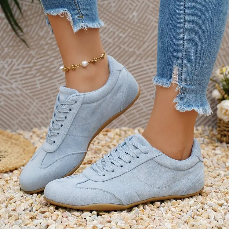 Women's Casual Flat-soled Non-slip Wear-resistant Sport Shoes Spring Autumn Round-toe Soft and Comfortable Women Single Shoes Pi-Mart