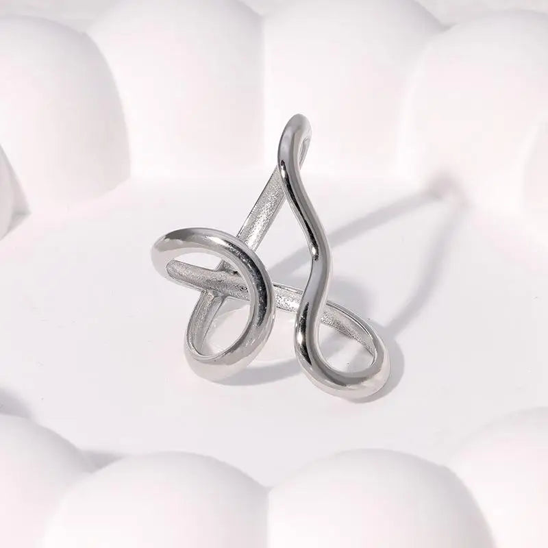 Fashion Stainless Steel Waterproof Open Ring Personality Charms PVD Real Gold 18K Plated Trendy Jewelry for Women Pi-Mart