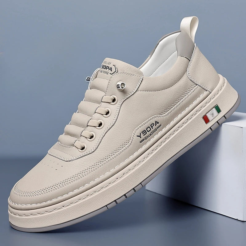 New Large Size 38-48 Leather Men's Sneakers Fashion Casual Men's Platform Sneakers Spring Autumn Designer Board Shoes Man Pi-Mart