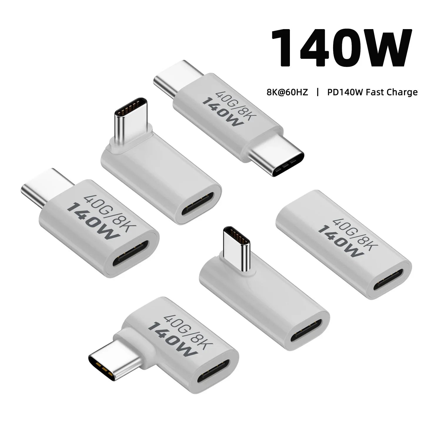 PD140W USB4.0 Type C to USB C Fast Charging Adapter Converter 40Gbps Data Sync Connector 8K@60Hz USB C OTG Adapter for MacBook Pi-Mart