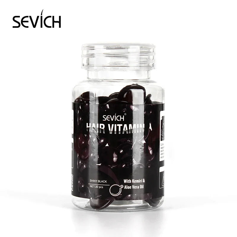 30Pcs Anti Hair Loss Hair Vitamin Capsule Oil Keratin Complex Oil Smooth Silky Hair Serum Hair Mask Repair Frizz Damaged Sevich Tri Light Beauty