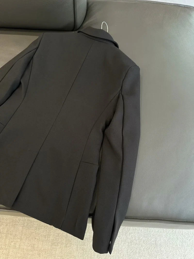 ZW Series Shoulder Padded Slim Fit Suit Jacket for Women ETJ 2025 New Collection with Waist Cinching Design  Casual Suit Jacket LadyShow.Store