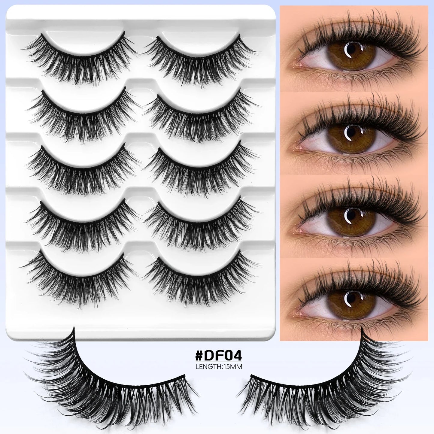 Veltrinay Fake Lashes Cat Eye Lashes Faux Mink Eyelashes Clear Band Lashes Natural Look Wispy Mink Eyelashes False Lashes Makeup LadyShow.Store