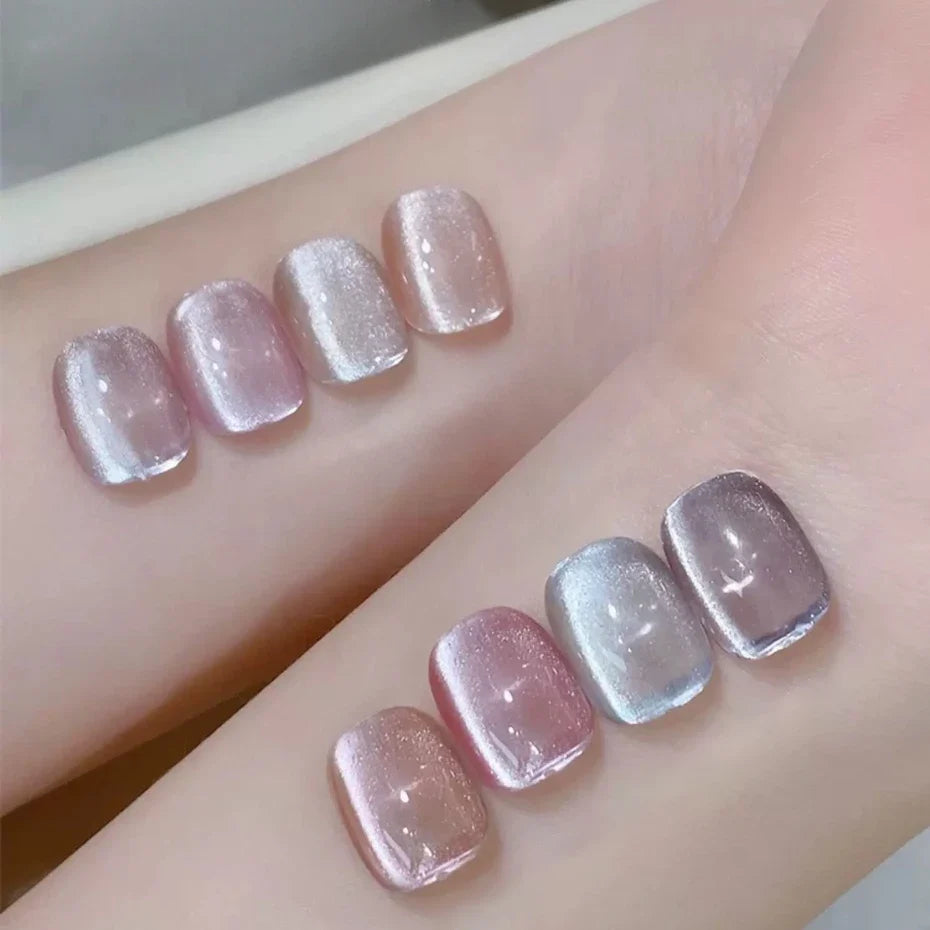 WS Black Glass Cat Magnetic Gel Nail Polish Punk Style Nail Art Manicure Varnis Semi Permanent Gel for Winter Nail Supplies Tri Light Beauty