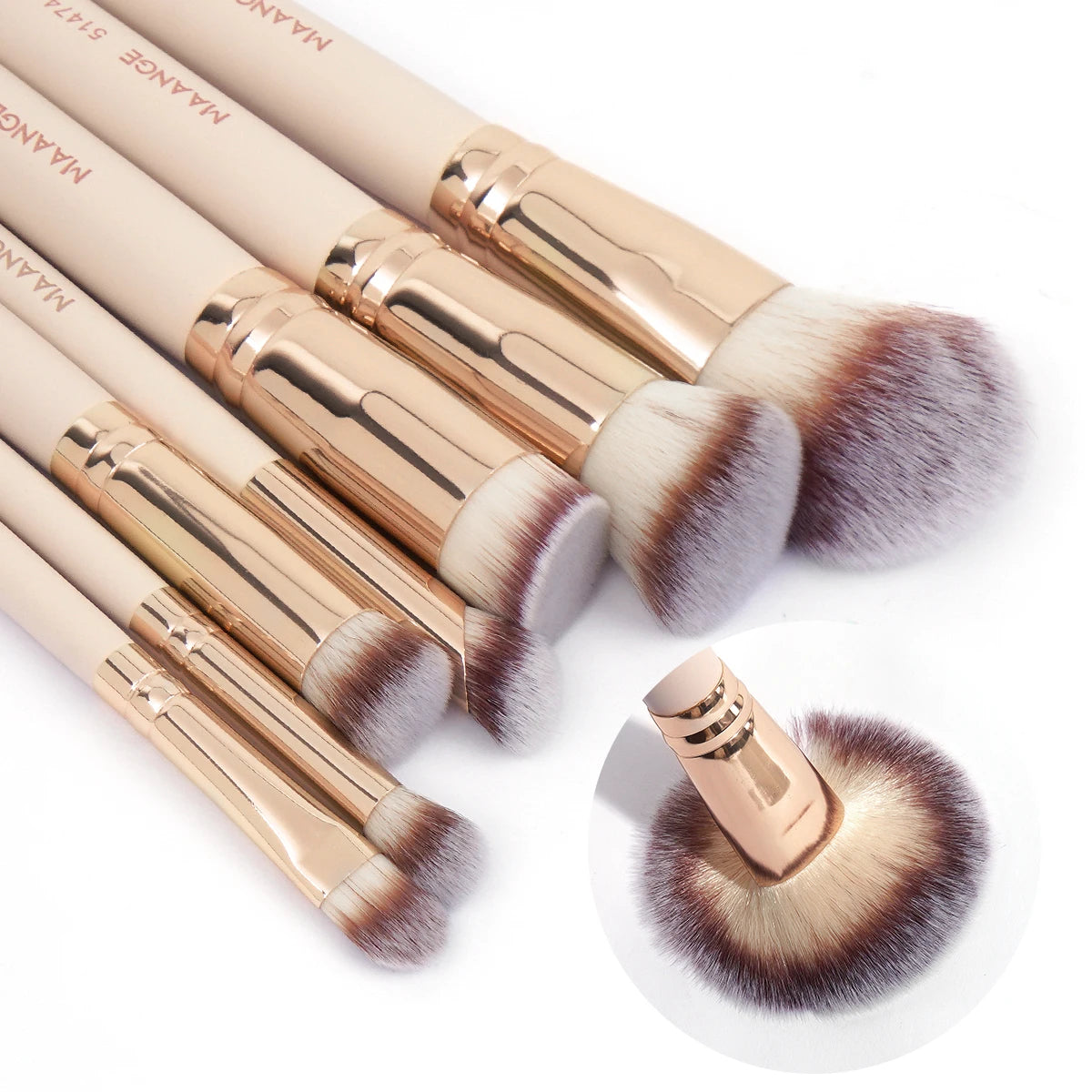 MAANGE 7pcs/set Makeup Brushes for Cosmetic Foundation Powder Concealer Blush Brush Blending Soft Bristles Beauty Tools Pi-Mart