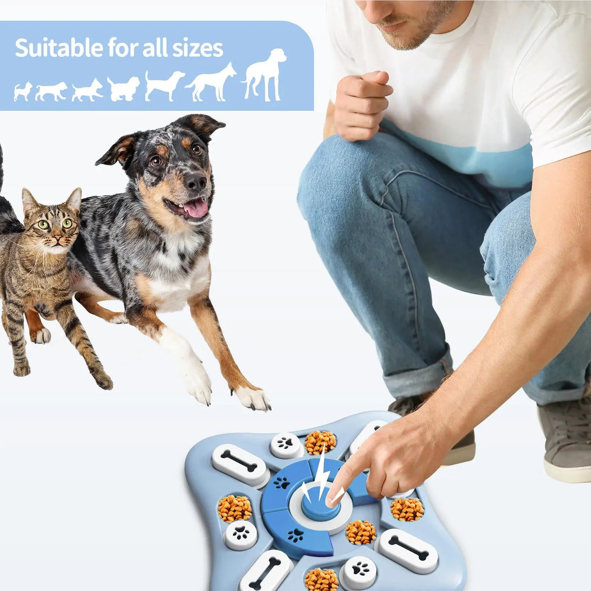Dog Toys Slow Feeder Interactive Increase Puppy IQ Food Dispenser Slowly Eating NonSlip Bowl Pet Puzzle Cat Dogs Training Game Pi-Mart
