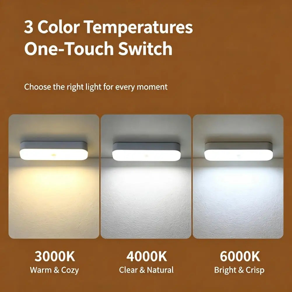 LED Motion Sensor Night Light USB Rechargeable Magnetic Under Cabinet Lighting Wireless Closet Lamp For Kitchen Wardrobe Pi-Mart