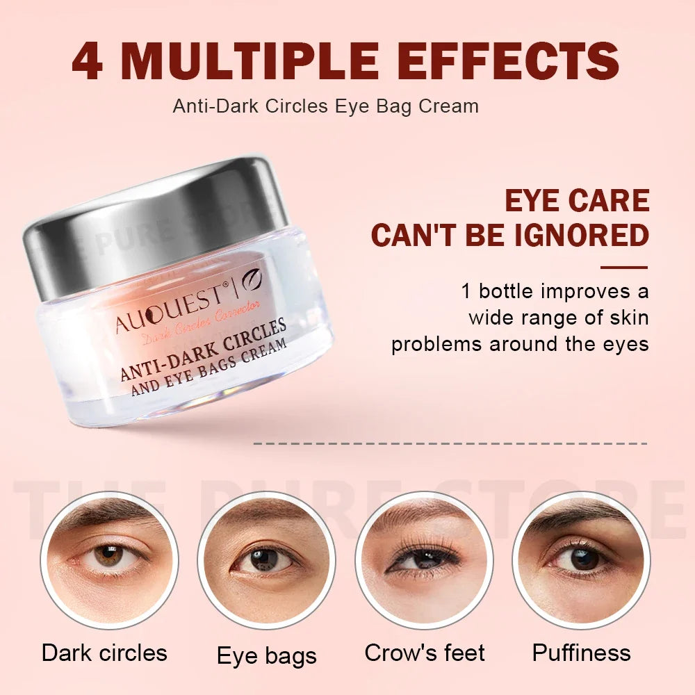 AUQUEST Eye Bags Dark Circles Eye Cream Under Eye Skin Care Caffeine Brightening Peptide Firming Eye Care Beauty Cream Products Tri Light Beauty