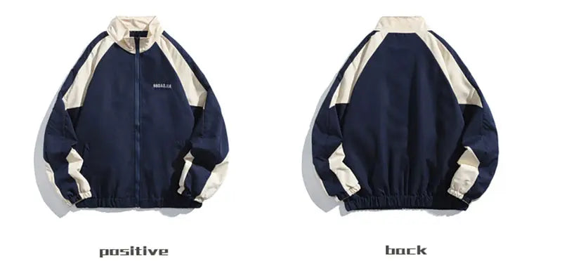 Hip Hop Varsity Jacket Men High Street Patchwork Color Black Windbreaker Coats Women Spring Autumn Thin Fashion College Jackets Pi-Mart