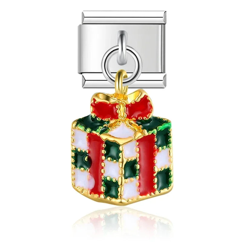 Hapiship 9mm Width Original Daisy Unicorn Angel Cup Santa Claus Italian Charm Fit Bracelet Stainless Steel Jewelry Making DJ050 Pi-Mart