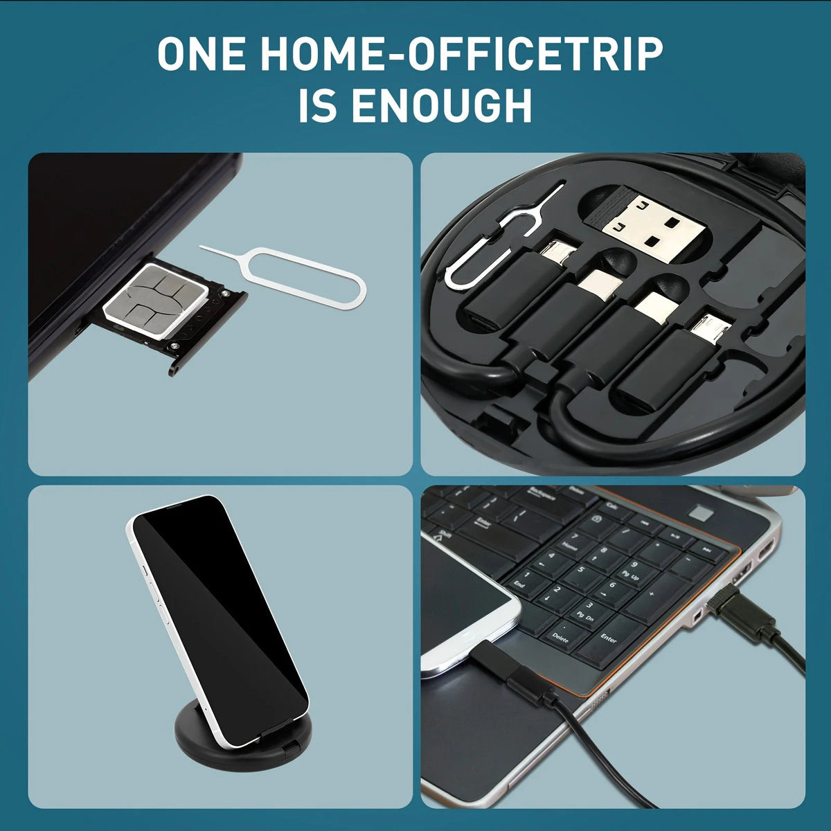 Multi USB Type C to C 60W Charging Adapter Cable Kit USB C to Lighting Conversion Set USB A & Type C to Micro/Type C/Lighting Pi-Mart