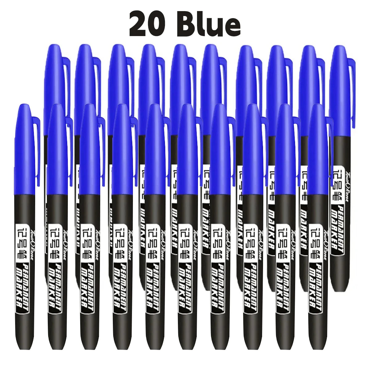 6 PCS Permanent Marker Pen Manga Drawing Markers Black Blue Red Waterproof Ink Sketch Pens Stationery Art School Supplies Pi-Mart