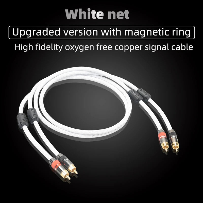 Hi-Fi Fine RCA Cable High Quality 4N OFC HIFI 2RCA-2RCA Male to Male Audio Cable Main Core Independent Shielding One Pair Pi-Mart
