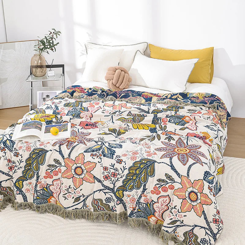 Nordic Throw Blanket For Beds Cotton Double Sided Sofa Cover Sofa Cushion Soft Blanket Leisure Bedspread Four Seasons Thin Quilt Pi-Mart