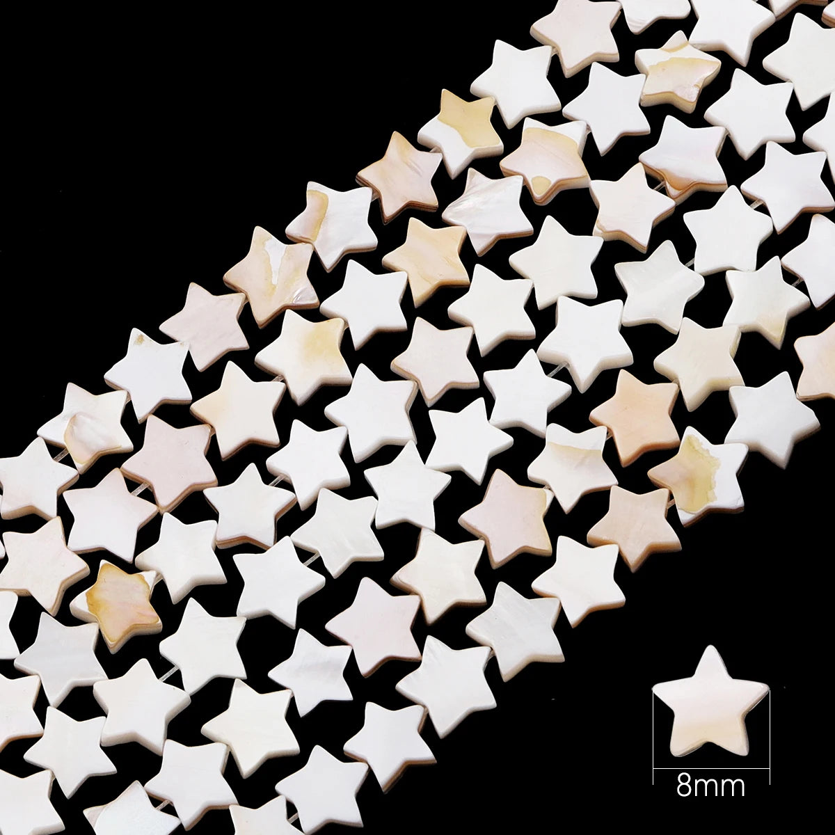 Natural Shell Beads Mother of Pearl Love Star Oval Round Flat Loose Spacer Beads for Jewelry Making DIY Charm Bracelet Necklace Pi-Mart