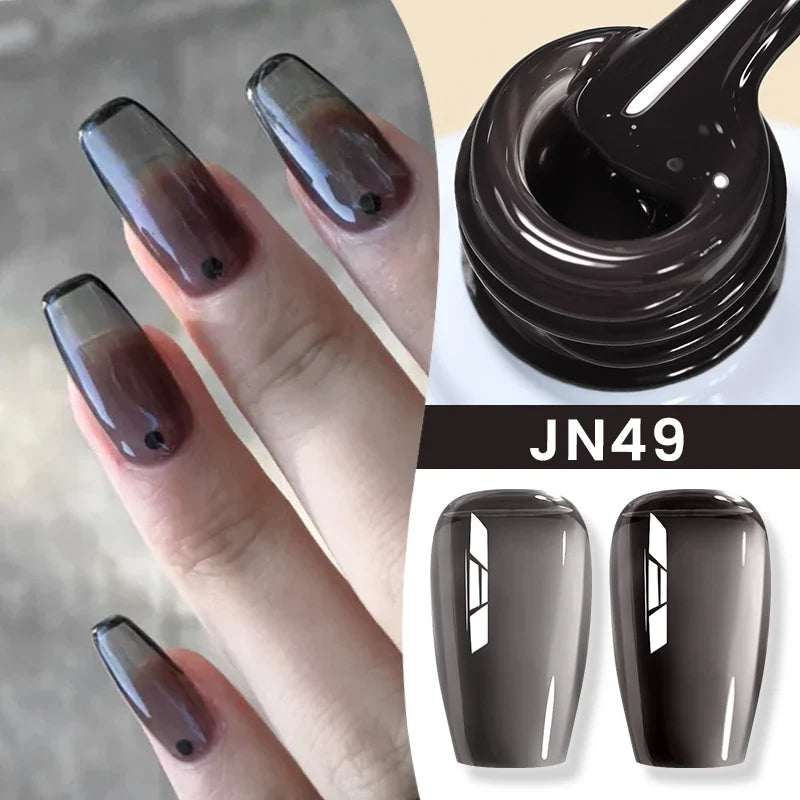 BORN PRETTY 10ml Jelly Nude Gel Nail Polish 50 Colors Semi Transparent Nail Art Nail Supplies Soak off UV LED Nails Gel Varnish Tri Light Beauty