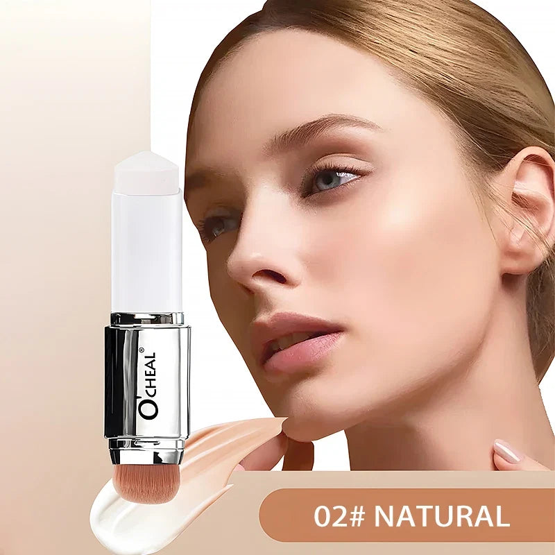 O'CHEAL Temperature Changing Foundation Stick Facial Coverage Blemishes Pores Double-Headed Face Matte Makeup Foundation Cream Tri Light Beauty