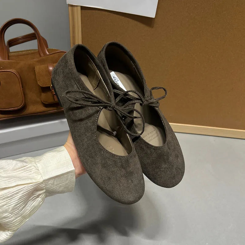 Fashion Butterfly-Knot  Women Flats With Shoes Casual Female Soft Footwear Round Toe Ladies Flats Slip On Shoes Pi-Mart