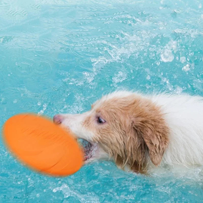 Pet Dog Flying Disk Toy Silicone Material Environmentally Friendly Anti-Chew Dog Puppy Interactive Training Pet Supplies E2 Pi-Mart