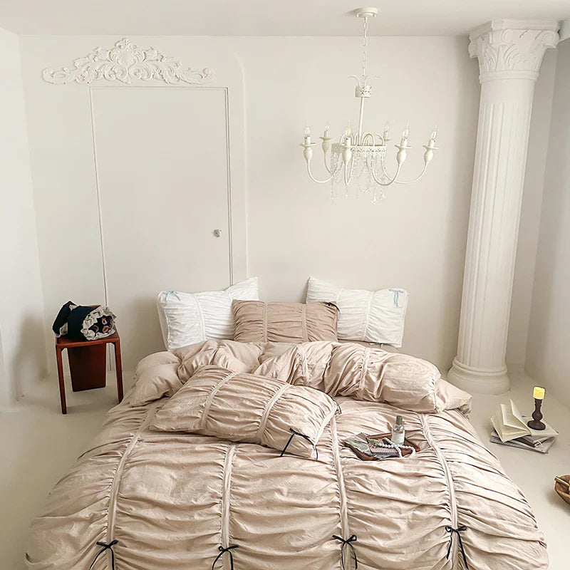 Bonenjoy Bedding Set Simple Style Bedclothes Skin-friendly Bedsheet Set Single/Queen/King Size Bed Linen Set juegos de sábanas LadyShow.Store