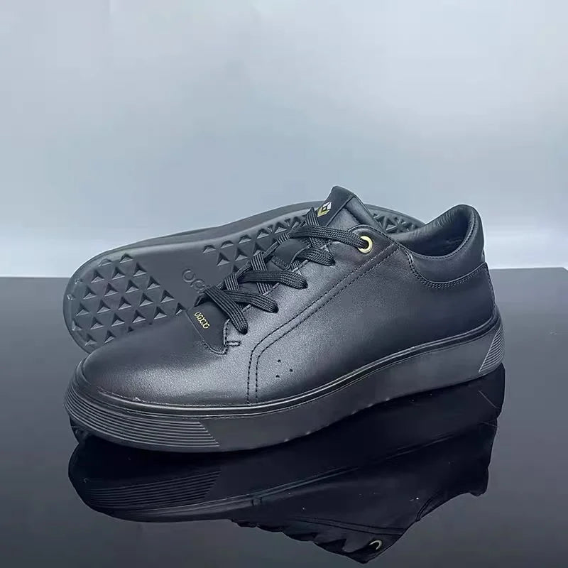 Fashion Genuine Leather Men Sneakers Breathable Comfort Classic Casual Shoes Mens Outdoor Walking Shoes Couple Footwear Pi-Mart