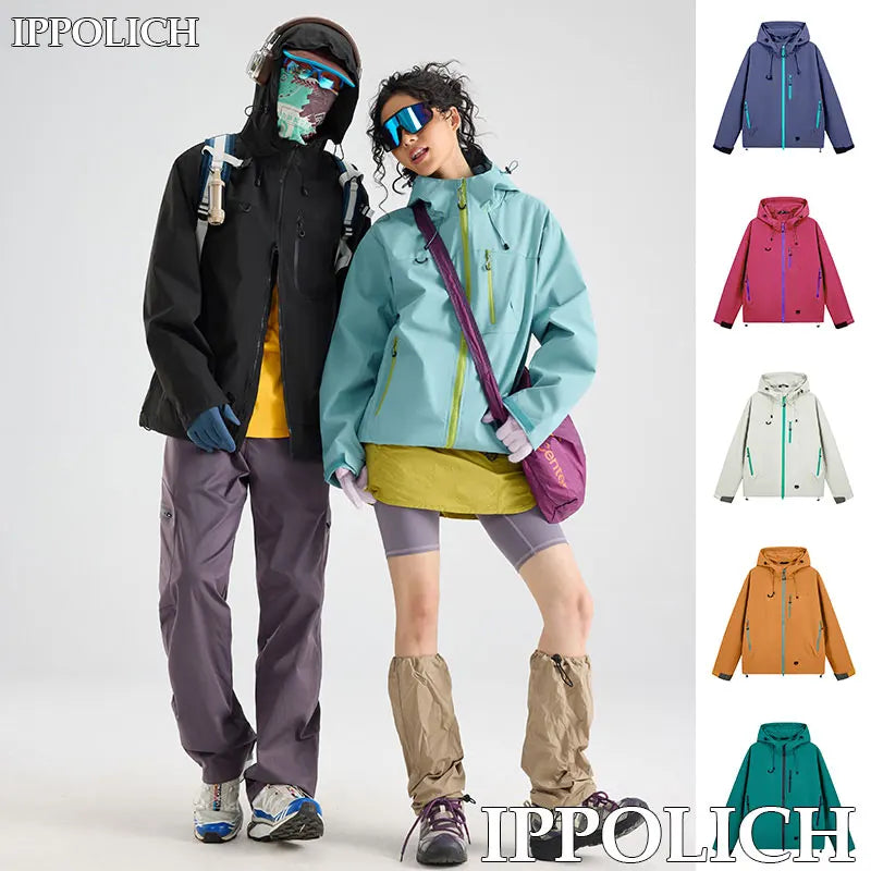 Autumn Sports Jacket Waterproof Windproof Jacket Men Women Outdoor Sports Hiking Running Mountaineering Hooded Casual Sport Coat LadyShow.Store