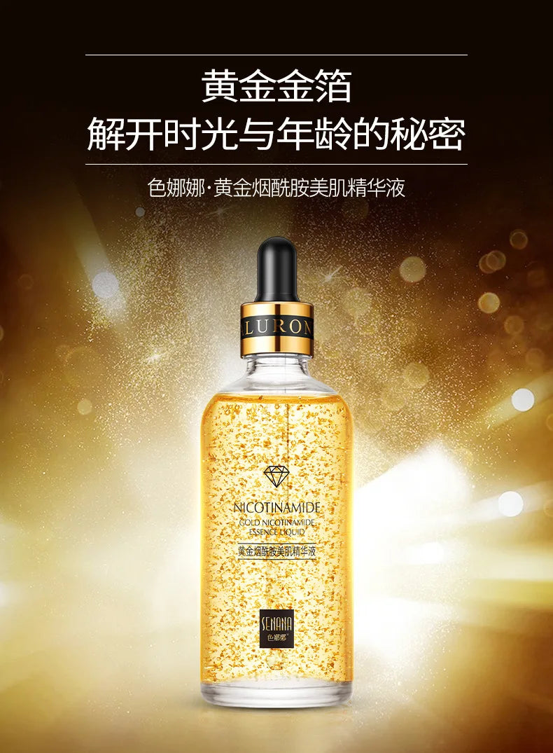 100ml 24k Gold Nicotinamide Facial Essence Hydrating and Moisturizing and Preventing Dryness Skin Hyaluronic Acid Face Serum Pi-Mart