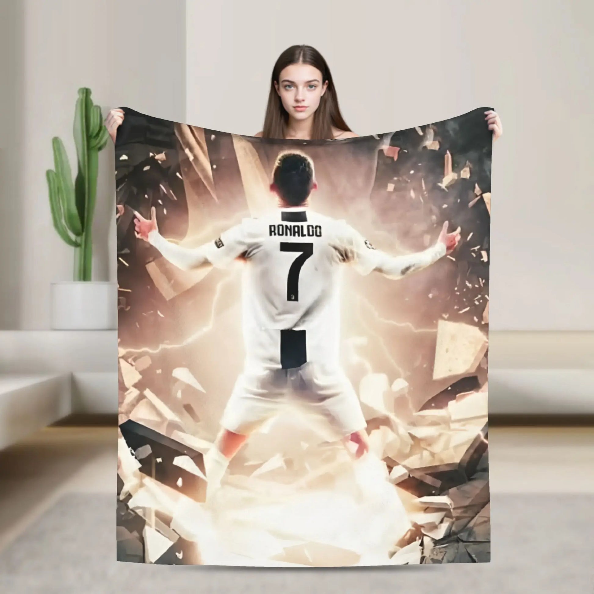 CR7  Football Soccer Blanket Ronaldos Flannel Funny Warm Throw Blanket for Bedding Lounge Decoration Pi-Mart