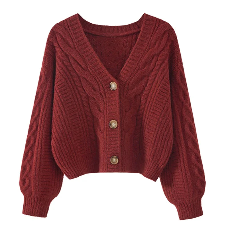 Autumn Winter Fashion Cardigan Sweater Women Knitted Coats Female Solid Long Sleeve Casual Knit Jacket Cardigans Tops Knitwear LadyShow.Store