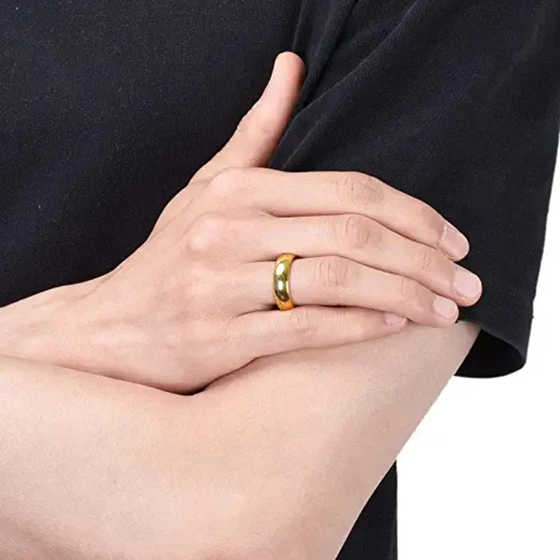 6MM Stainless Steel Laser Engraving Exquisite Couples Wedding Rings, Men And Women Fashion Movie Jewelry Gifts Wholesale Pi-Mart