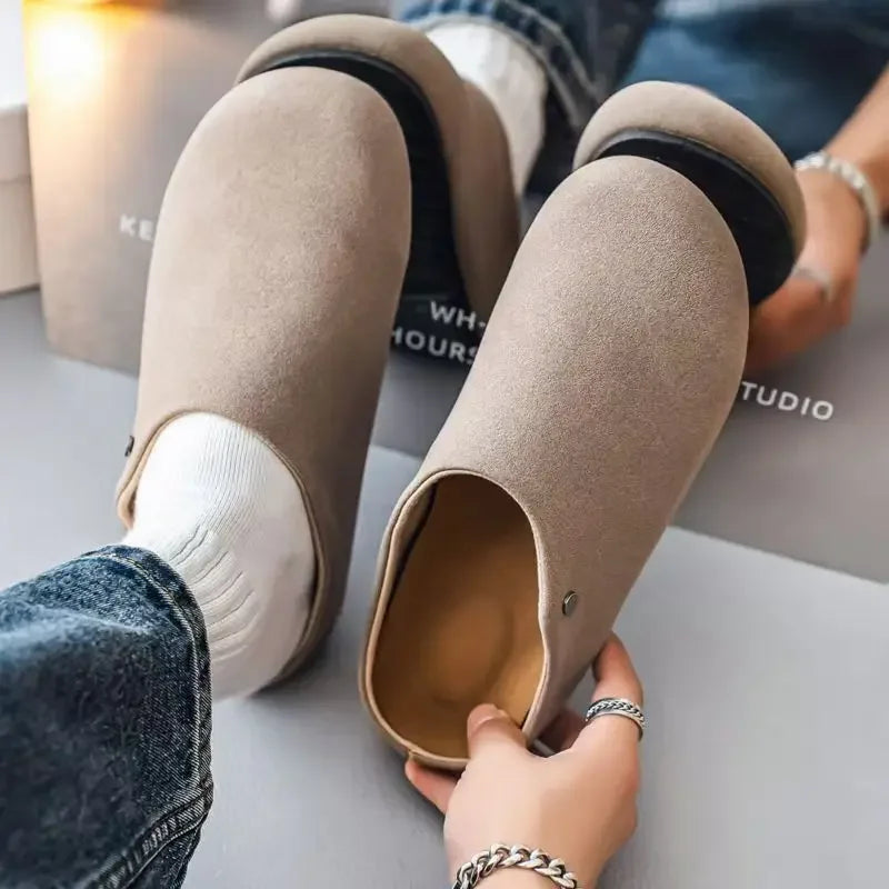 Unisex Closed Toe Mule Slippers Spring Autumn Slip On Soft Sole Casual Shoes for Outdoor Office Home Pi-Mart