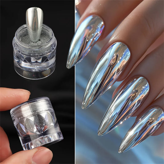 1/6pcs nail magic mirror powder holographic metal chrome powder silver gold nail polish decorative art decoration tool diy Tri Light Beauty