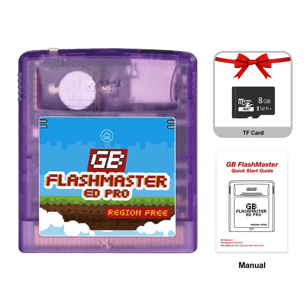 2500 in 1 OS V4 GB Pro Flashmaster Cartridge Game Card For Gameboy/Gameboy Color/GBA SP Game Consoles With 8GB TF Card Pi-Mart