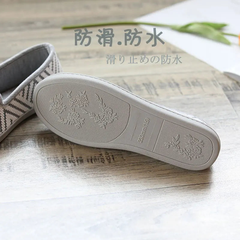 New 2026 Spring Autumn At Home Thermal Anti-Skid Slippers Women's Knitted Indoor Slippers Soft Outsole House Shoes Pi-Mart