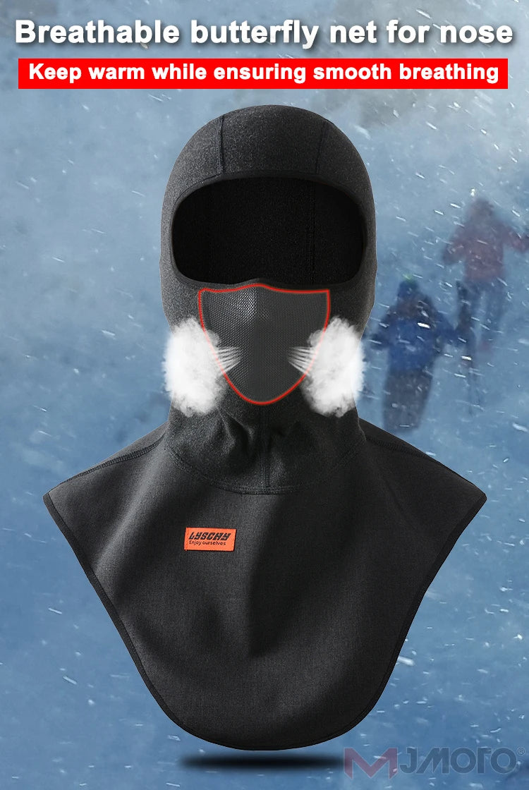 New Winter Motorcycle Mask Fleece Thermal Face Mask Keep Warm Motocross Riding Balaclava Motorbike Windproof Ski Mask Men Women Pi-Mart